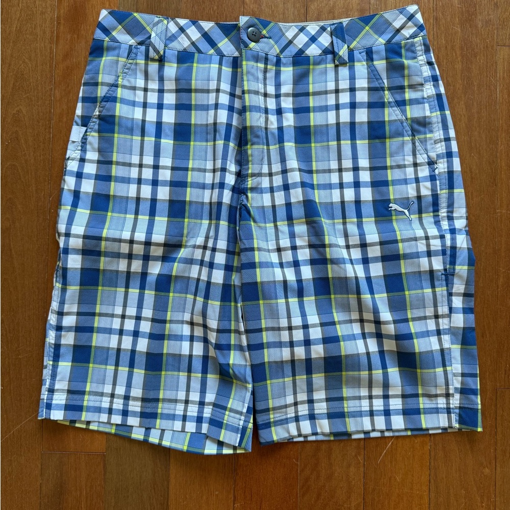 Puma Blue Plaid Shorts